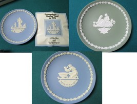 Wedgwood Christmas Plates Green 1972/ BLUE1973 / Blue 1974 6 1/2&quot; PICK1 - £35.61 GBP