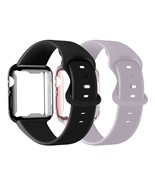 RUOQINI Smartwatch Band with Case Compatible for Apple Watch Band, Silicone - £14.69 GBP