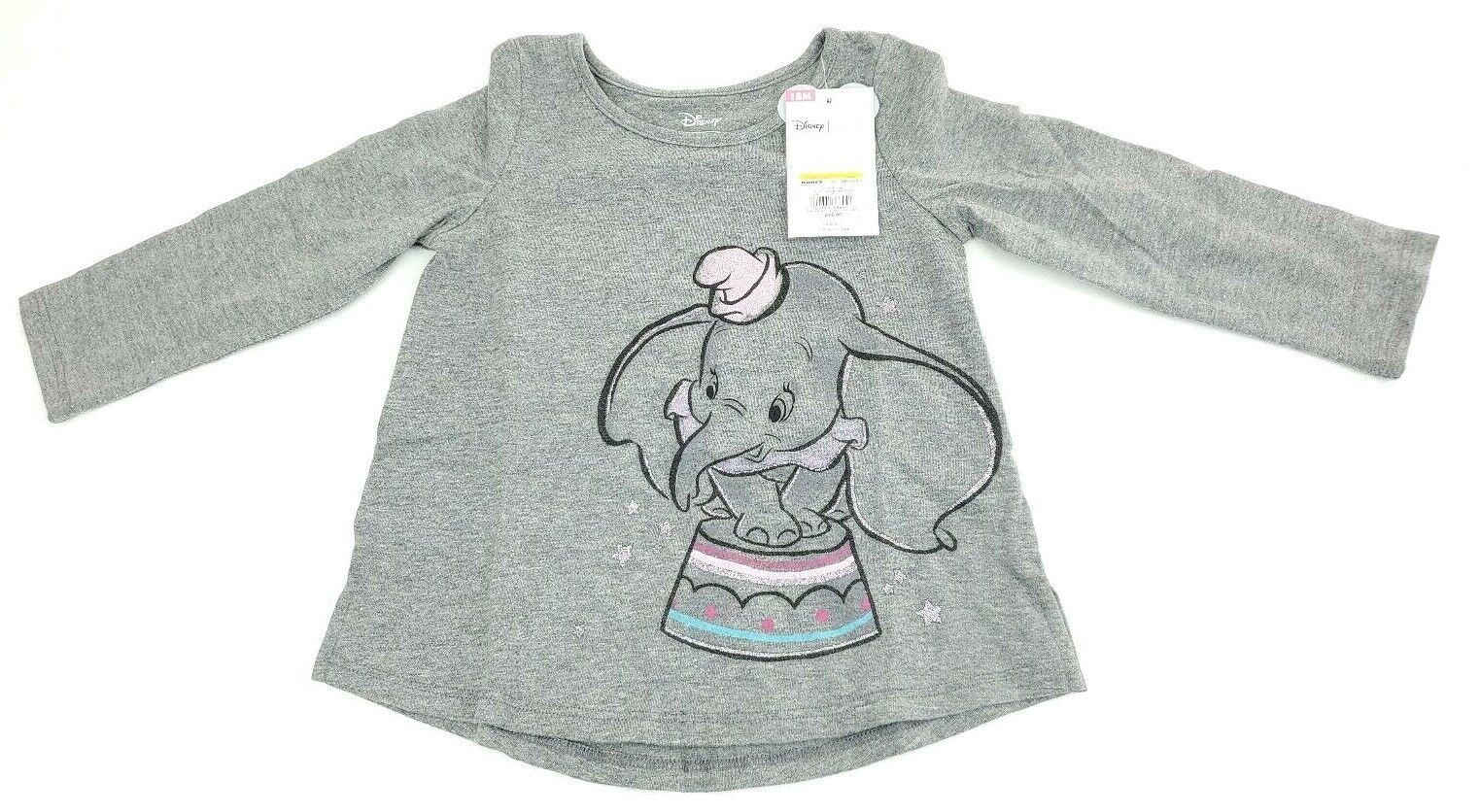 Disney Jumping Beans Top Long Sleeve Gray with Glitter Dumbo Size 18 M - $5.60