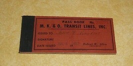 1957 Mko Missouri Kansas Oklahoma Tulsa Bus Line Ticket Pass Book Rare Paper Old - £109.86 GBP