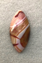 Red Yellow Banded agate 40x20mm, 20x40mm stone cab cabochon Marquise, st... - £4.79 GBP