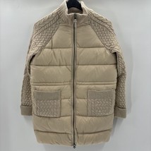 NWD Rachel Zoe Women’s Full Zip Puffer Jacket w/Knit Sleeves Beige Size S - $44.54