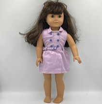 2006 American Girl 18" Brown Eyes Hair Doll & Travel in Style Dress  - £64.22 GBP