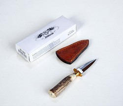 Stag Horn Handle 6&quot; Mini Boot Knife Renaissance Dagger Re-enactor Sharp! - £10.63 GBP