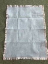 vintage baby blanket pink Reversible 39x28.5 satin trim Excellent MADE IN USA - £26.10 GBP