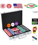 Complete 200PCS Poker Chips Set with Case – Ideal for Texas Holdem &amp; Tou... - $75.52 CAD