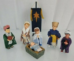 Boyds Bears &amp; Friends Bearstone 8 Pc Xmas Nativity Pageant Play Set Kid People - £79.02 GBP