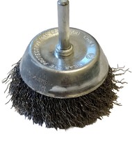 WIRE BRUSH 2-3/4&quot; Diam 1/4&quot; Shank Steel Crimped Cup Brush - £7.17 GBP