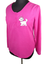 Disney Aristocats Marie Pink Long Sleeve Pajama Shirt Women&#39;s XL - £10.29 GBP