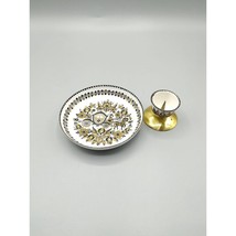 Vintage Steinbock Email Enamel on Copper Trinket Dish and Matching Candle Holder - £45.10 GBP