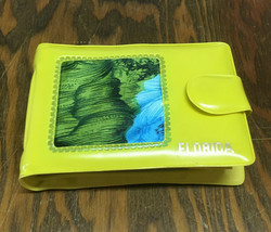 Florida vintage  travel souvenir vinyl yellow wallet with cloth picture ... - $413.03 MXN
