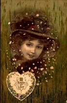 Vintage Embossed Art Nouveau Valentine POSTCARD-TOKEN Of LOVE-BKC2 - £6.23 GBP