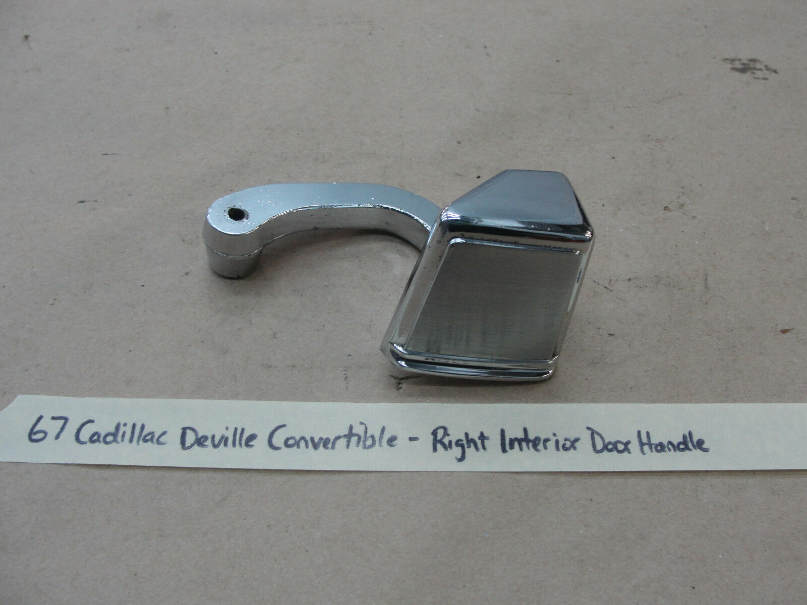 67 Cadillac Deville CONVERTIBLE RIGHT PASSENGER INTERIOR CHROME DOOR HANDLE - $49.49