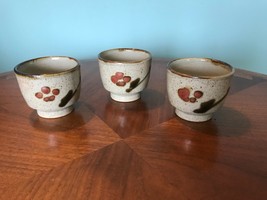 Vintage Japanese Speckled Stoneware Cups Bittersweet tea saki eeuc! - £18.55 GBP