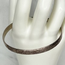 Vintage Mexico Silver Tone Floral Bangle Bracelet - £19.46 GBP