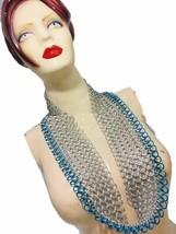 Aluminum Chainmail Colorful Scarf Medieval Reenacment Armor Costume - £33.56 GBP