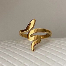 Gold Snake Ring, Sprpent Ring, 925 Sterling Silver, Handmade Ring, Stacking Ring - £39.96 GBP