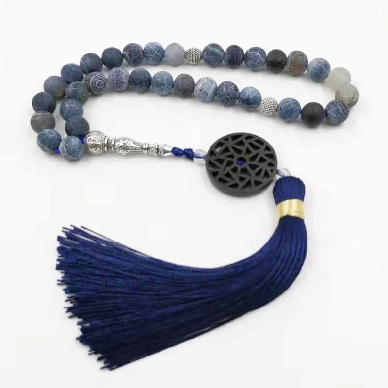 Natural Weathered Agates stone Tasbih prayer beads Misbaha 33beads New styles Co - £41.81 GBP