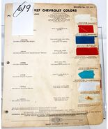 1957 Chevrolet Car &amp; Truck DuPont Paint Chip 5 Pages Set #619 - $13.14 CAD
