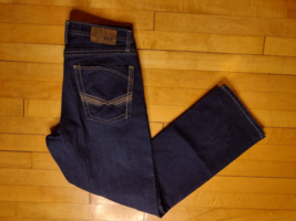 BKE Ryan Blue Jeans Mens 34R Straight Leg Thick Stitch - £25.49 GBP