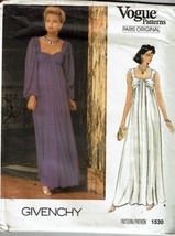 Vogue Sewing Pattern 1530 GIVENCHY Dress Evening Gown Misses Size 10 - $53.99