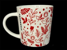 Starbucks Red White Holiday Dove Deer Christmas 14oz Coffee Tea Mug - £7.15 GBP