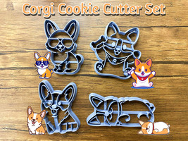 Corgi Set of 4 Cookie Cutters | Pembroke Welsh dog | corgi butt cookie |... - £3.90 GBP+