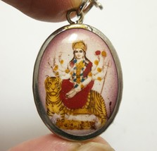 Maa Durga Uma Devi Parvati Hindu Goddess real bless amulet pendant with rope nec - £24.98 GBP
