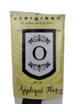 Evergreen Monogrammed O Applique Garden Flag 28 in x 44 in (New) - $23.04