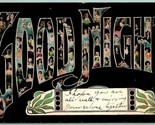 Grande Lettera Mosaico Femmina Soggetti Buono Notte 1907 DB Cartolina F6 - $15.31