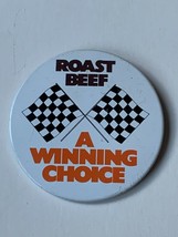 Vintage Arby&#39;s Roast Beef Pin Back Button &quot;A Winning Choice&quot; - Restaurant - £7.82 GBP
