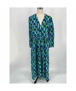 NWT Zara The Georgie Dress Sz M Midi Blue Green Geometric Print Limited ... - £57.89 GBP