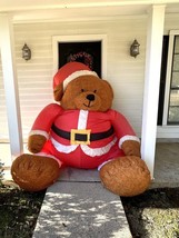 Rare Vintage Gemmy 7ft Airblown Inflatable Santa Claus Bear W Hat-TESTING Video - £22.37 GBP