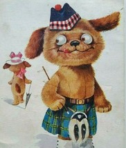 Postcard Dog In Scottish Kilt Eyes Right AE Kennedy MT Night CW Faulkner 1586 - £17.09 GBP