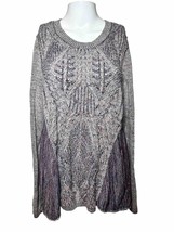 Anthropologie Sweater Womens Large Moth Anita Mix Cable Knit Purple Swin... - $22.33