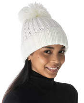 Womens Beanie Hat with Pom Pom Embroidered Pink Blush Color JENNI $32 - NWT - £4.29 GBP