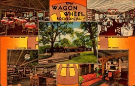 The Wagon Wheel Restaurant Rockton, ILL.1940&#39;s Linen Postcard BK50 - £3.16 GBP