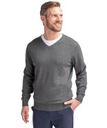 Cutter and Buck Lakemont Stretch Gray Cotton V Neck Pullover Sweater, Si... - $799.34 MXN