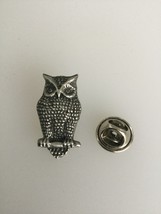 Wise Old Owl Pewter Lapel Pin Badge Handmade In UK - $7.50