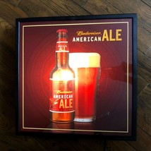 Budweiser American Ale Beer Light Up Bar Pub Sign Mancave 18.5x18.5 - £48.10 GBP