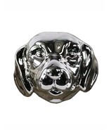 New Labrador Ceramic Dog Head mount Polished Chrome Silver - $22.76