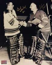Signed Johnny Bower and Gump Worsley Photo - TO Maple Leafs, MTL Canadiens - £58.97 GBP