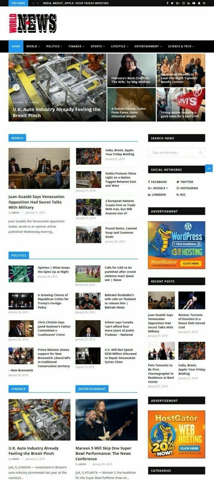 Automated Wordpress NEWS Website - Turnkey Profitable Site - $23.90