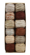 Valdani Pearl Cotton Ball Size 12 109yd Beige and Browns - £66.82 GBP