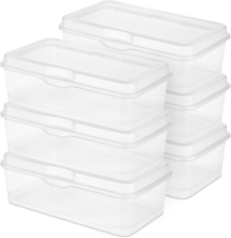 6-Pack Rectangular Large Fliptop, Clear Plastic Storage Box with Hinged ... - $33.39
