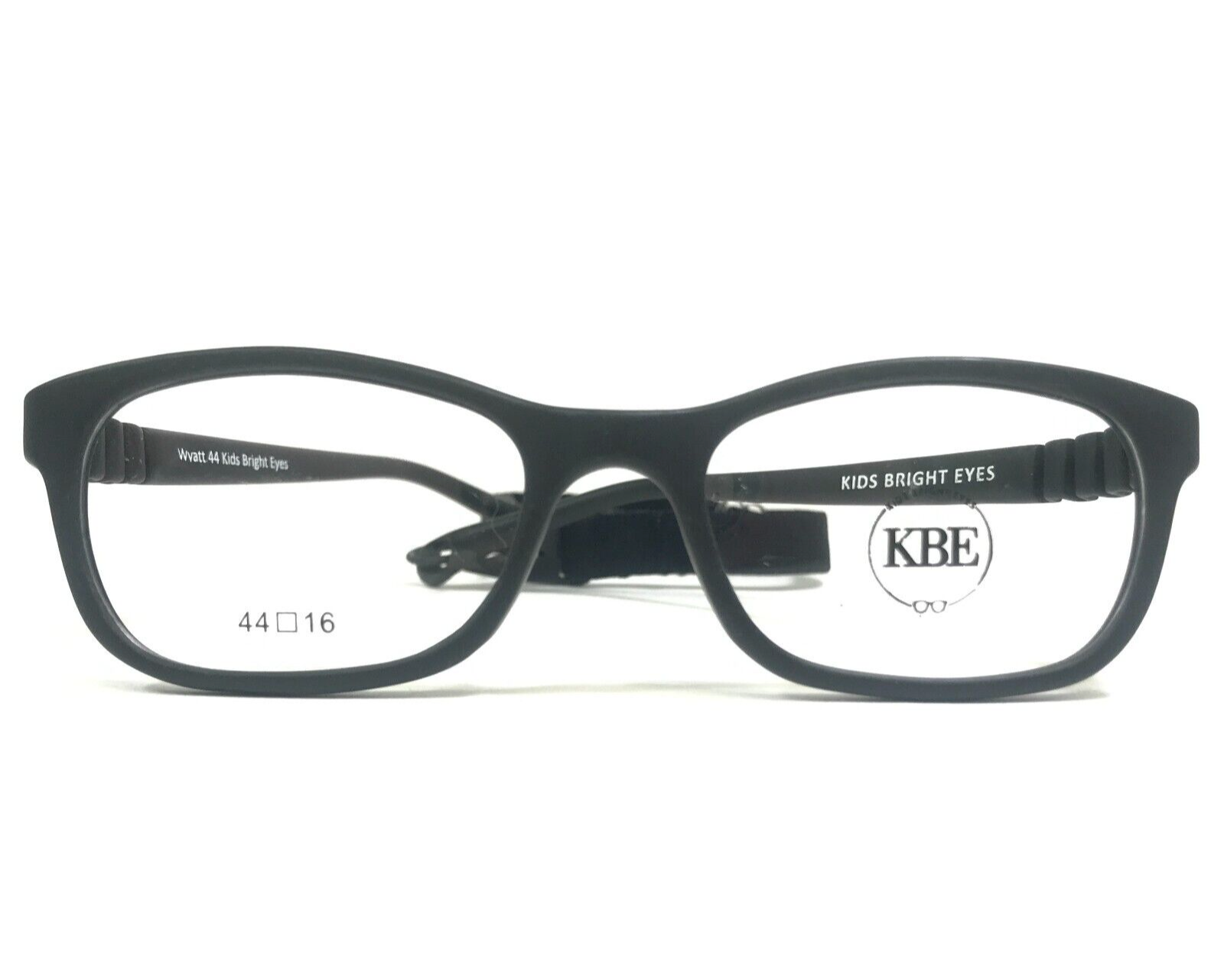 Primary image for Kids Bright Eyes Eyeglasses Frames Wyatt 44 Black Rubberized w Strap 44-16-115