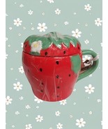 NEW! Strawberry Mug With Lid New Handpainted Designs By LANG  - $28.84 CAD
