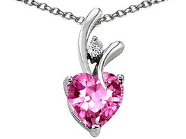 WOMENS BEAUTIFUL 7MM OR 9MM HEART SHAPE PINK SAPPHIRE PENDANT SOLID 14K ... - $30.19