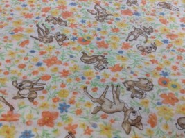 Vintage Disney Fabric Crafts Bambi Thumper Flower T Shirt Material 34&quot; by 49&quot; - £46.67 GBP