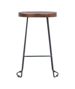 Industrial Bar Stool with Chunky Wood Seat - £125.22 GBP